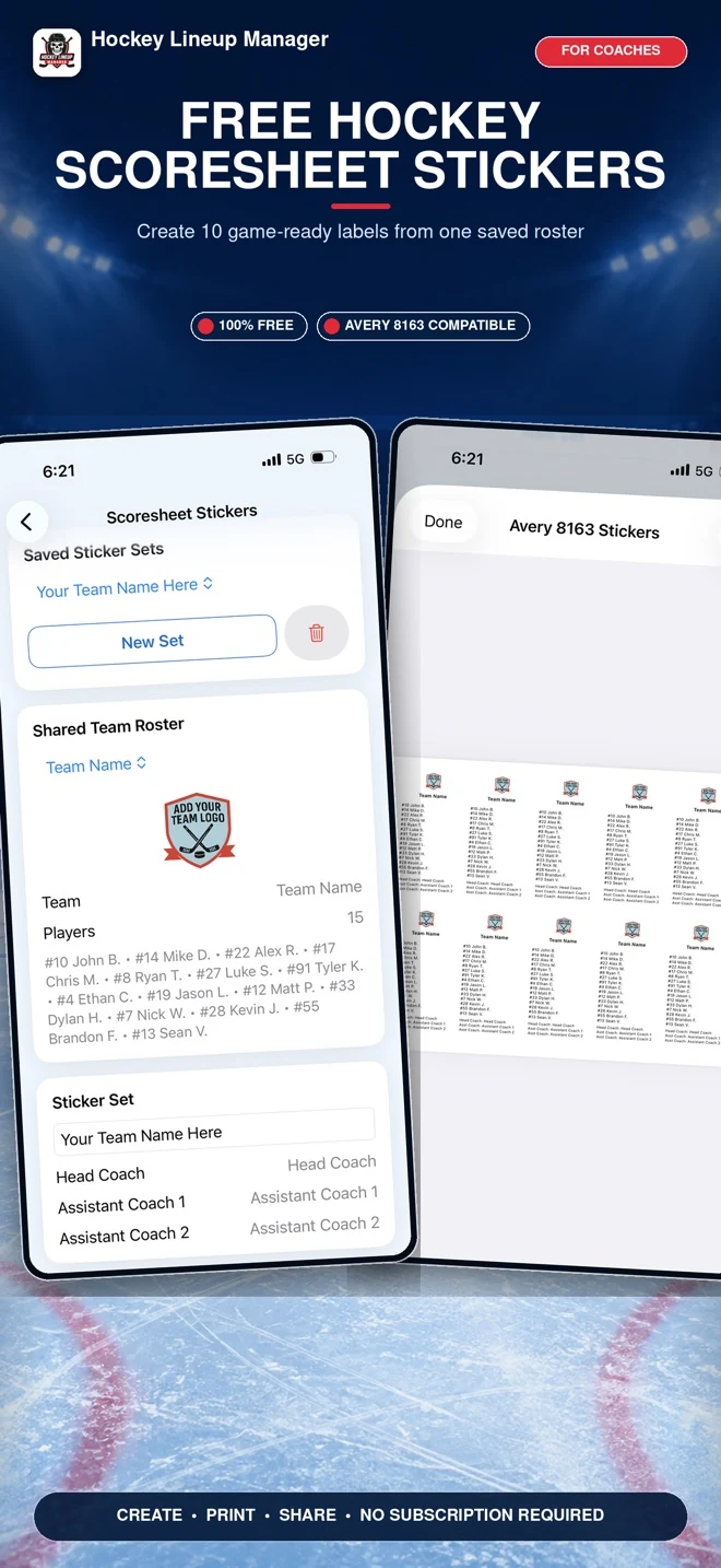 Hockey Lineup Manager app screen 1