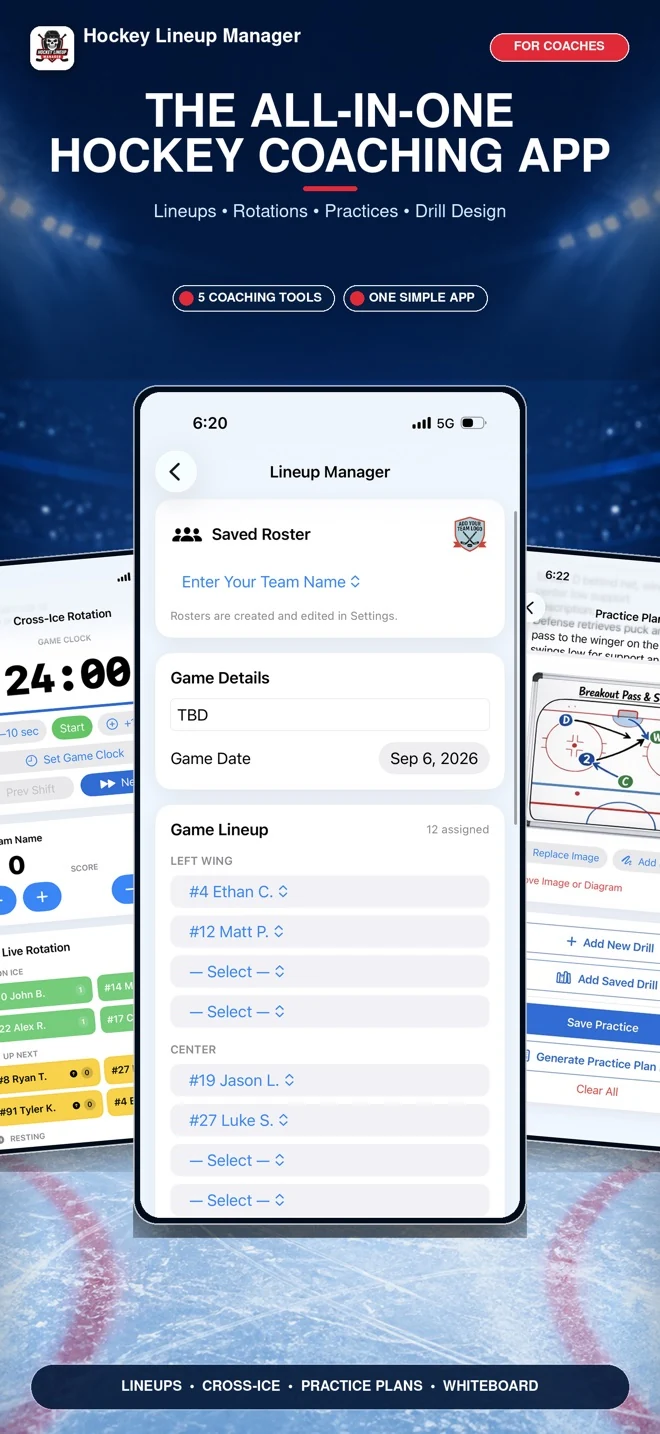 Hockey Lineup Manager app screen 2