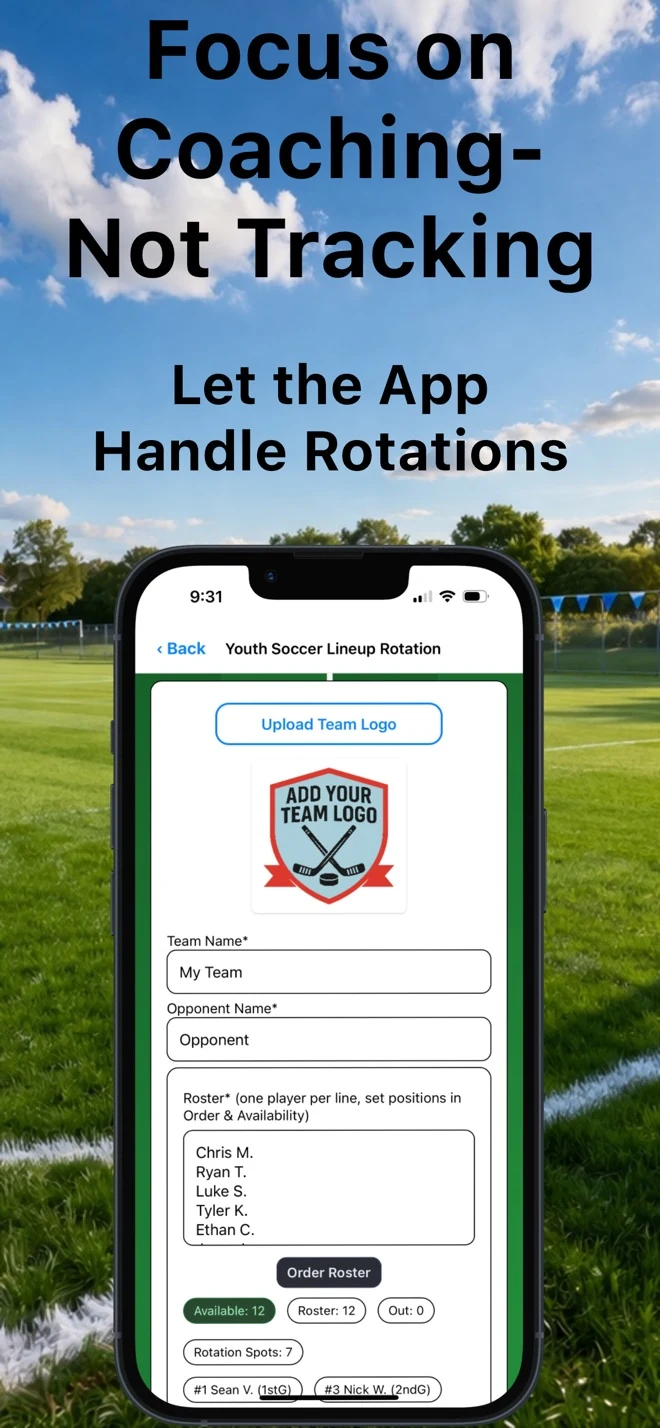 Youth Soccer Lineup Rotation app screen 3