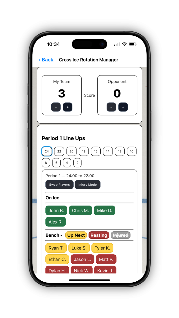 Cross-Ice Lineup Rotation Generator